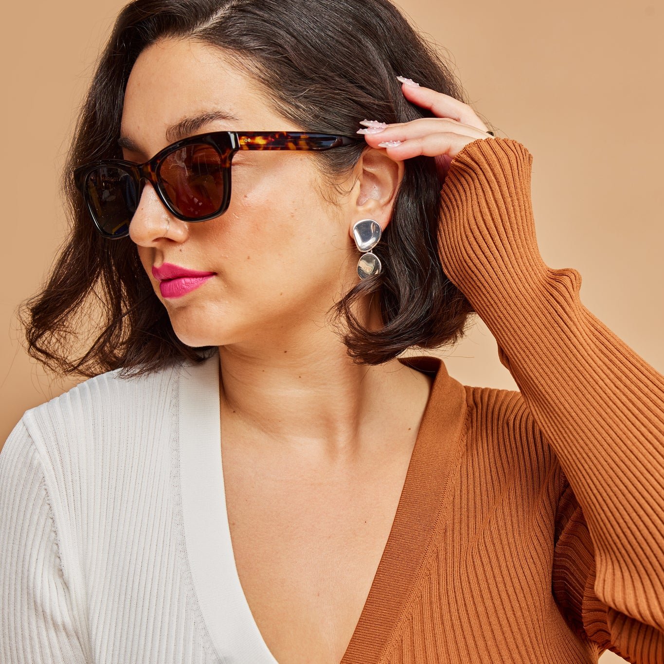 Margot Tortoise Fade Handcrafted Sunglasses - Image 2