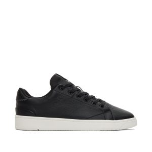 TRVL LITE Black Leather Lace-Up Sneaker