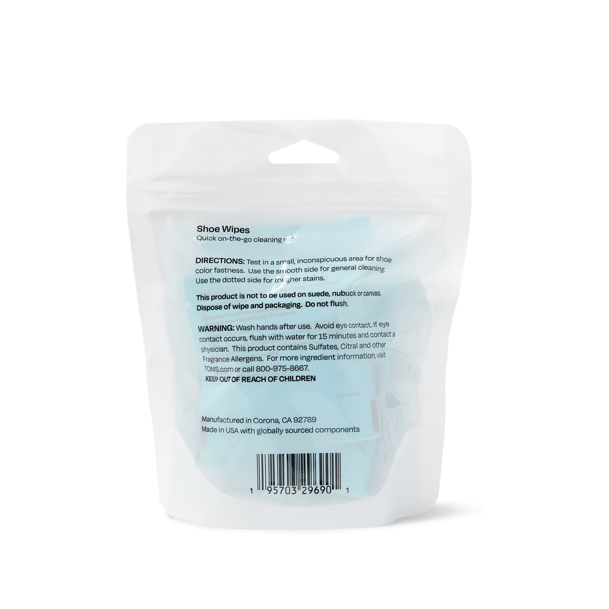 TOMS Shoe Cleaning Wipes 8 Pack - Image 2
