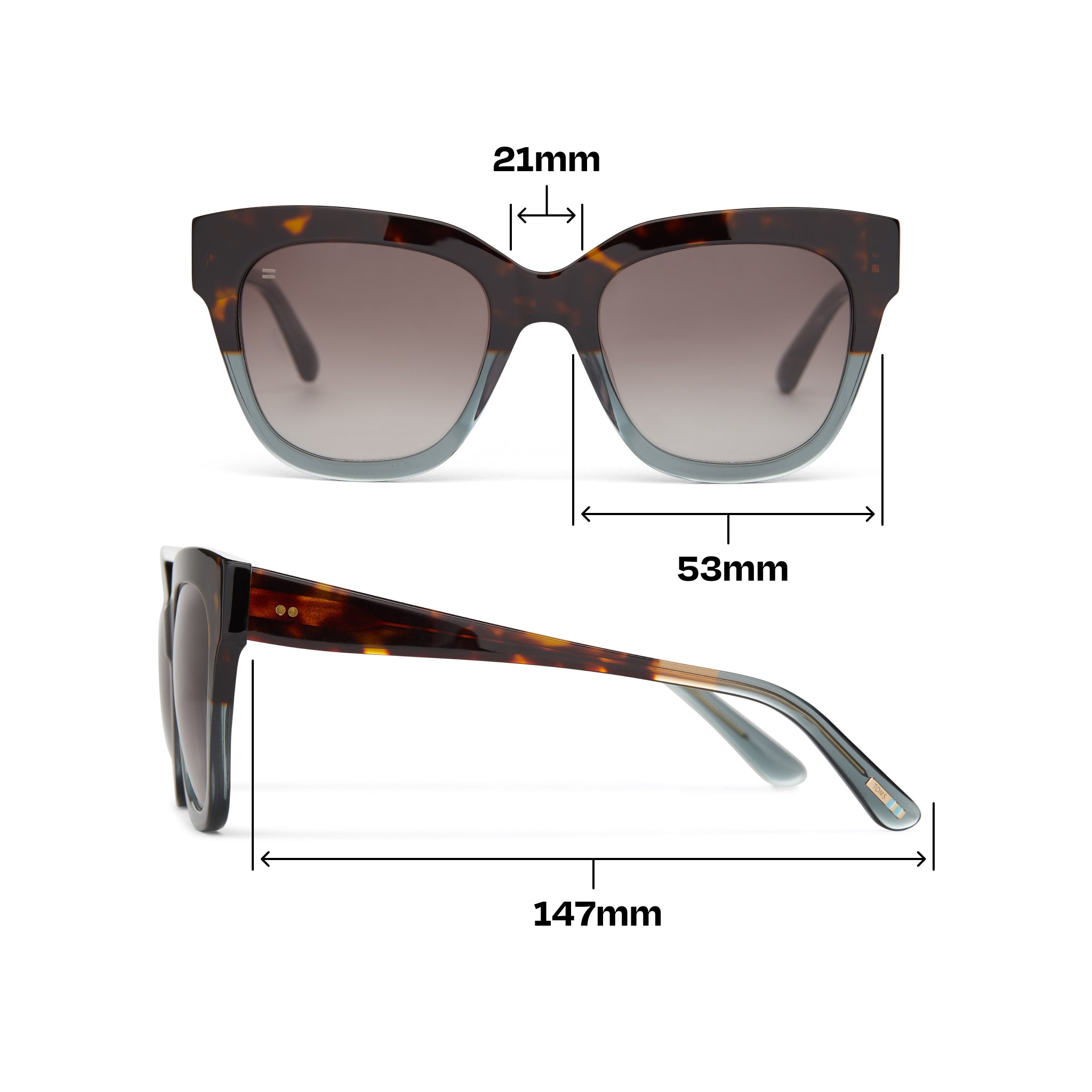 Sloane Tortoise Ocean Grey Fade Handcrafted Sunglasses - Image 5
