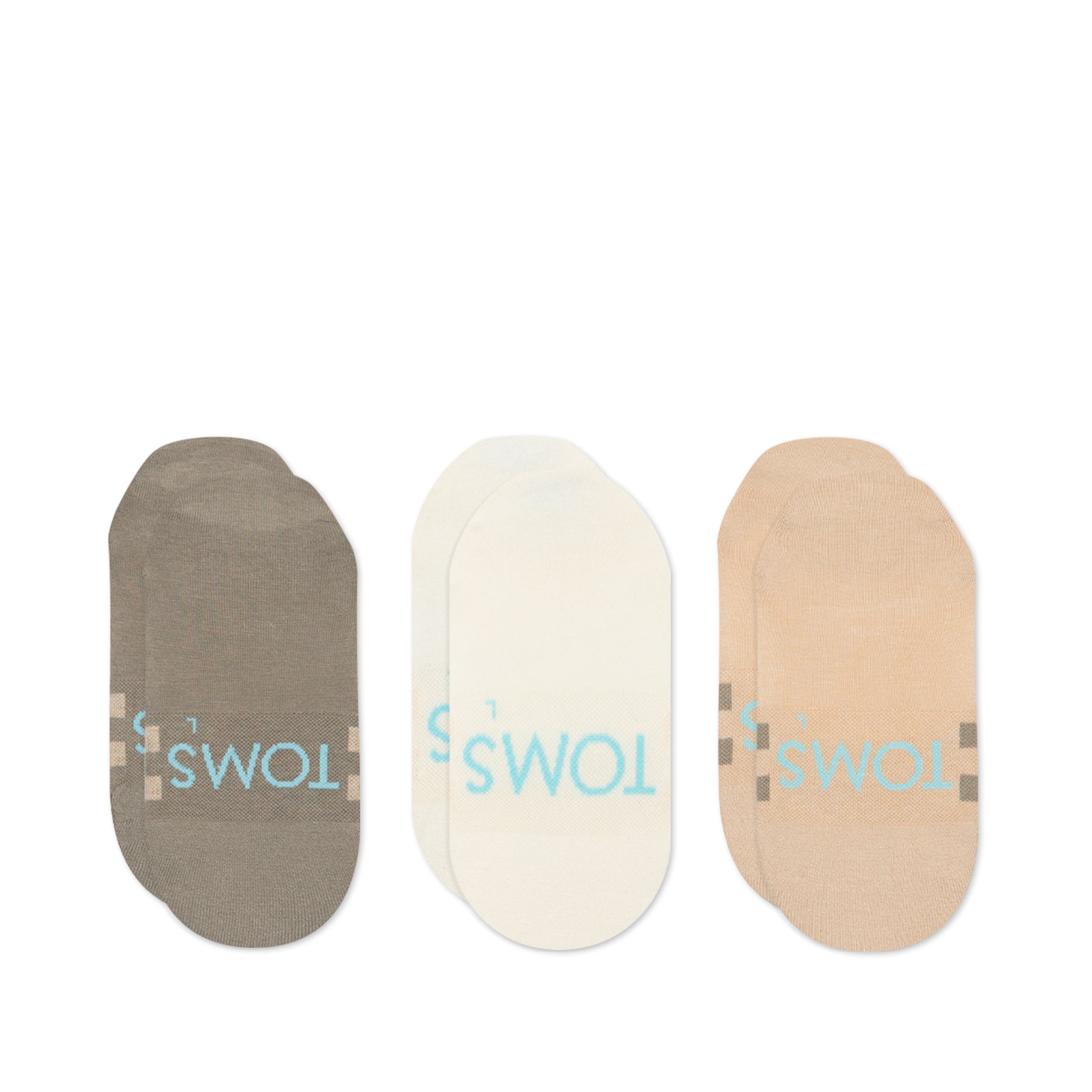 Classic No Show Socks Mixed Neutral 3 Pack - Image 2
