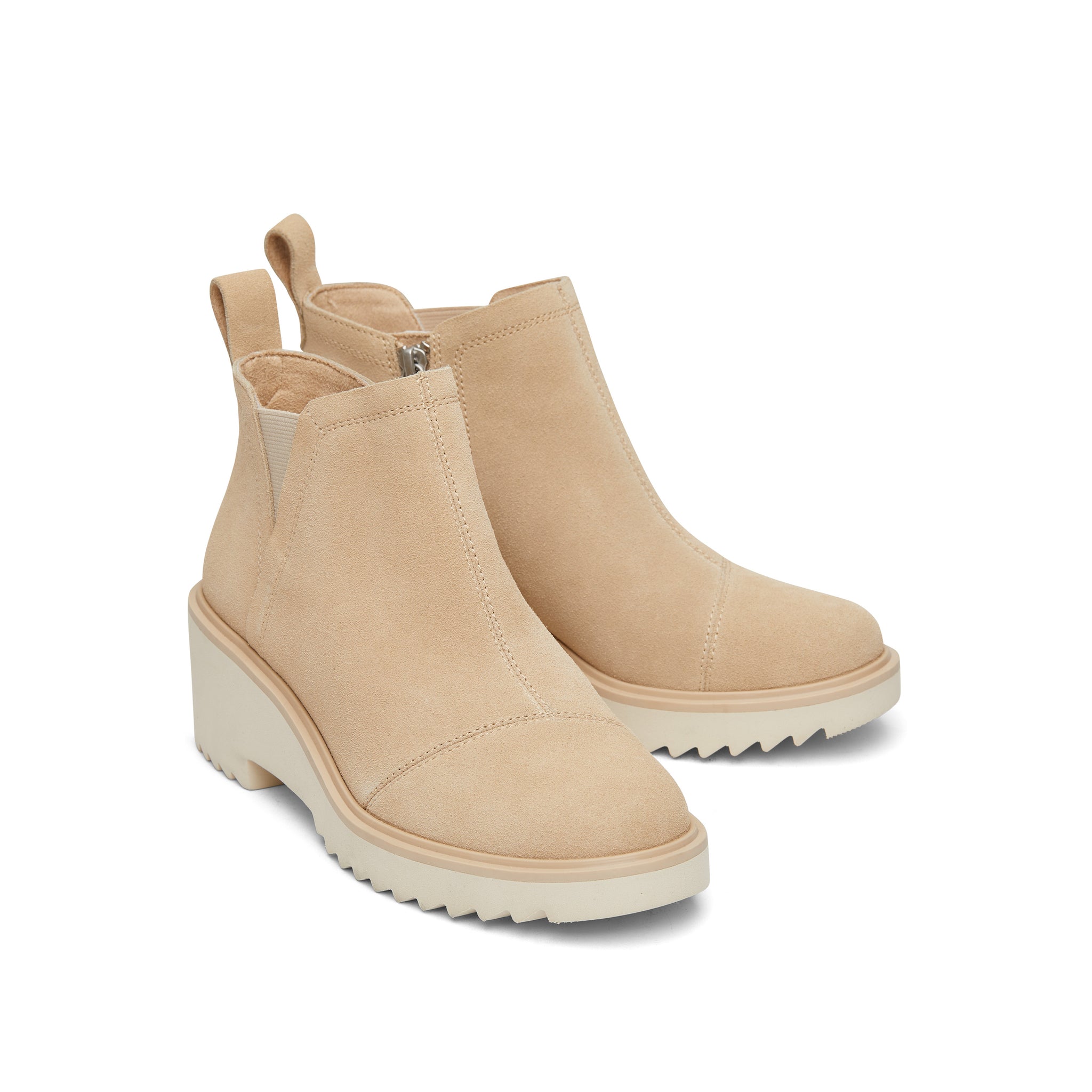 Maude Oatmeal Suede Wedge Boot - Image 4