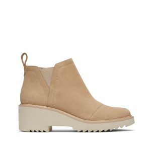 Maude Oatmeal Suede Wedge Boot