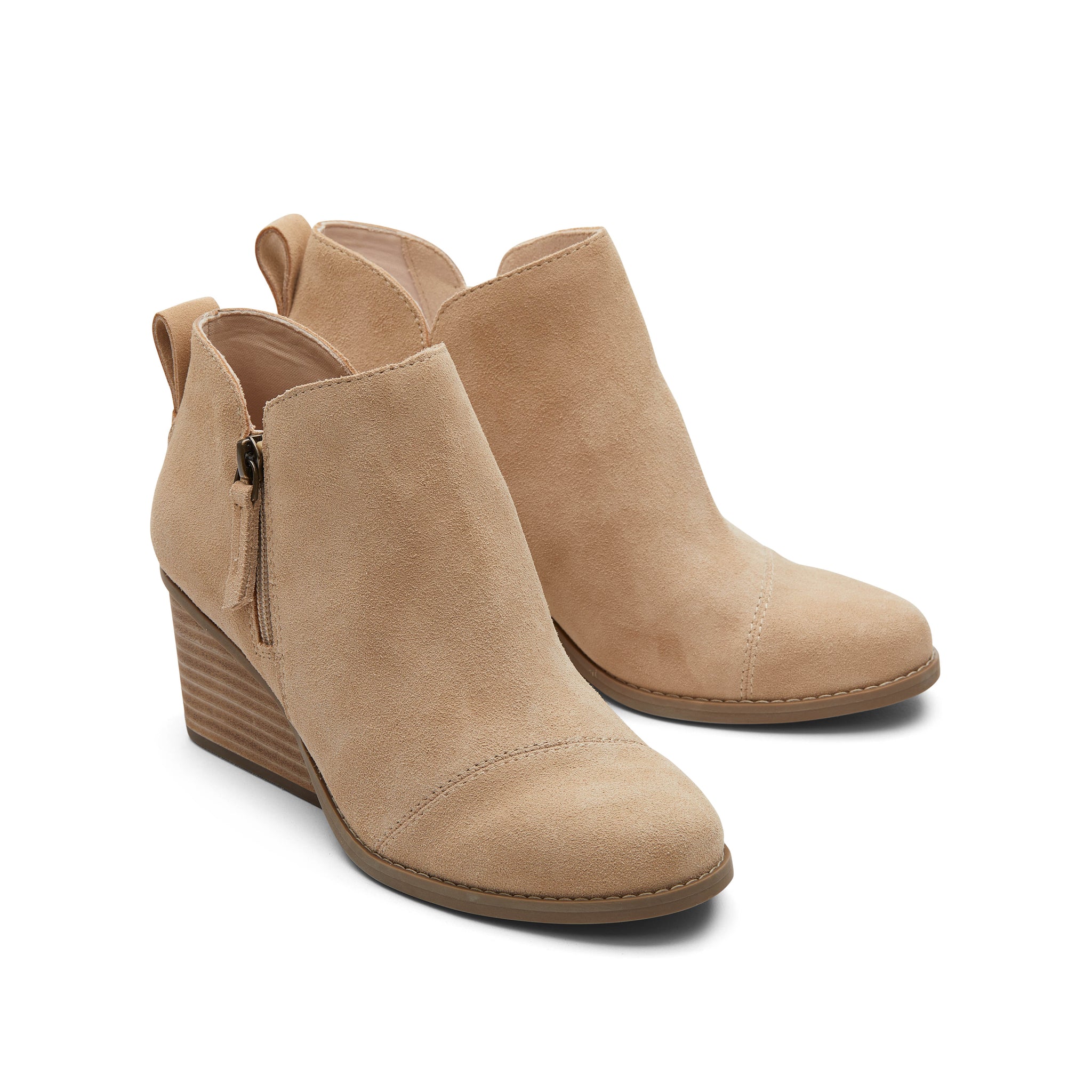 Goldie Oatmeal Suede Wedge Boot - Image 4