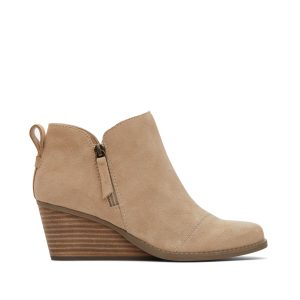 Goldie Oatmeal Suede Wedge Boot