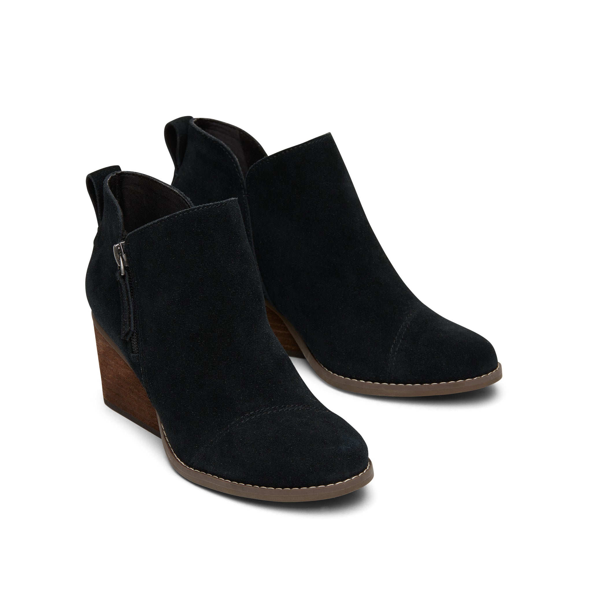 Goldie Black Suede Wedge Boot - Image 4