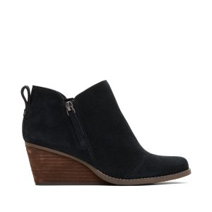 Goldie Black Suede Wedge Boot