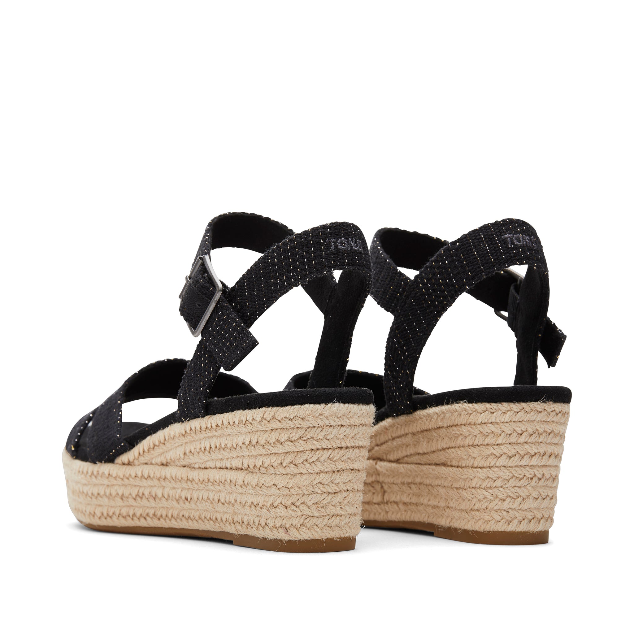 Audrey Black Metallic Wedge Sandal - Image 4