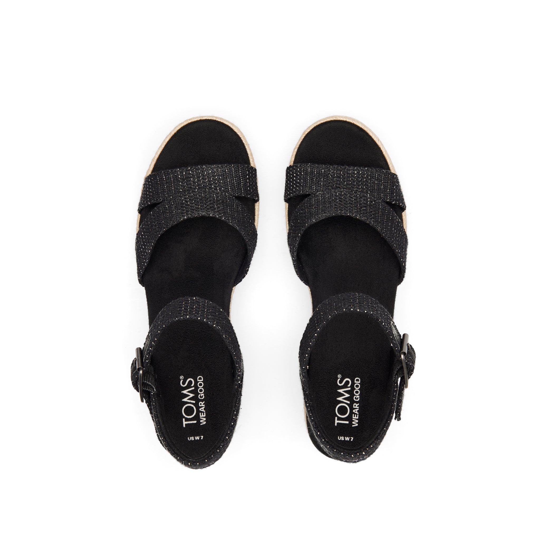 Audrey Black Metallic Wedge Sandal - Image 6