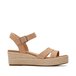 Audrey Honey Suede Wedge Sandal