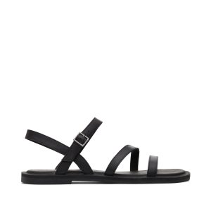 Kira Black Leather Strappy Sandal