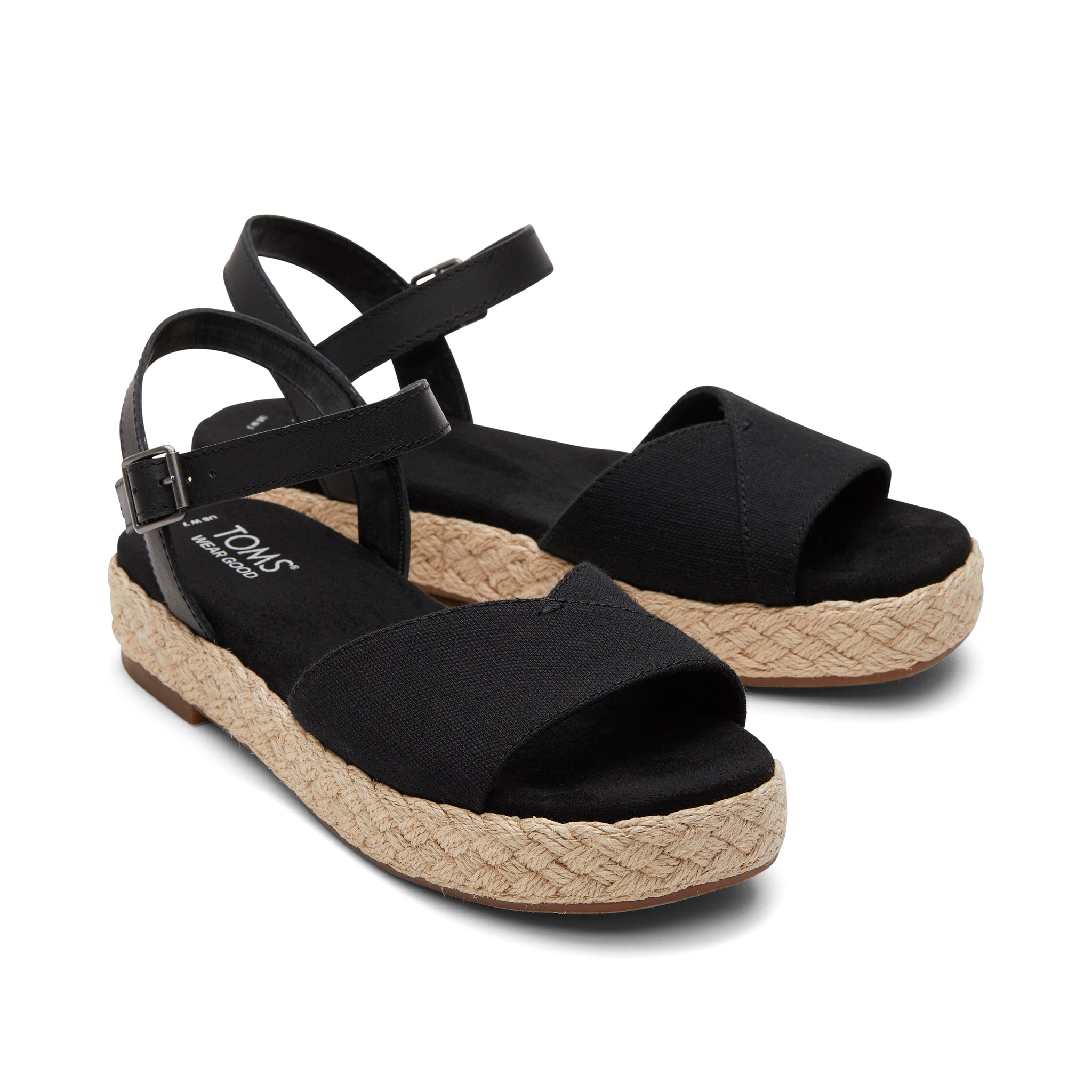 Abby Black Flatform Espadrille Sandal - Image 3