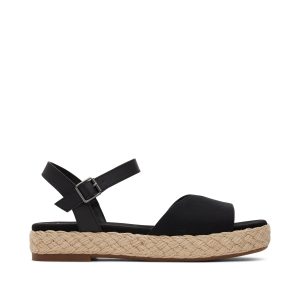 Abby Black Flatform Espadrille Sandal
