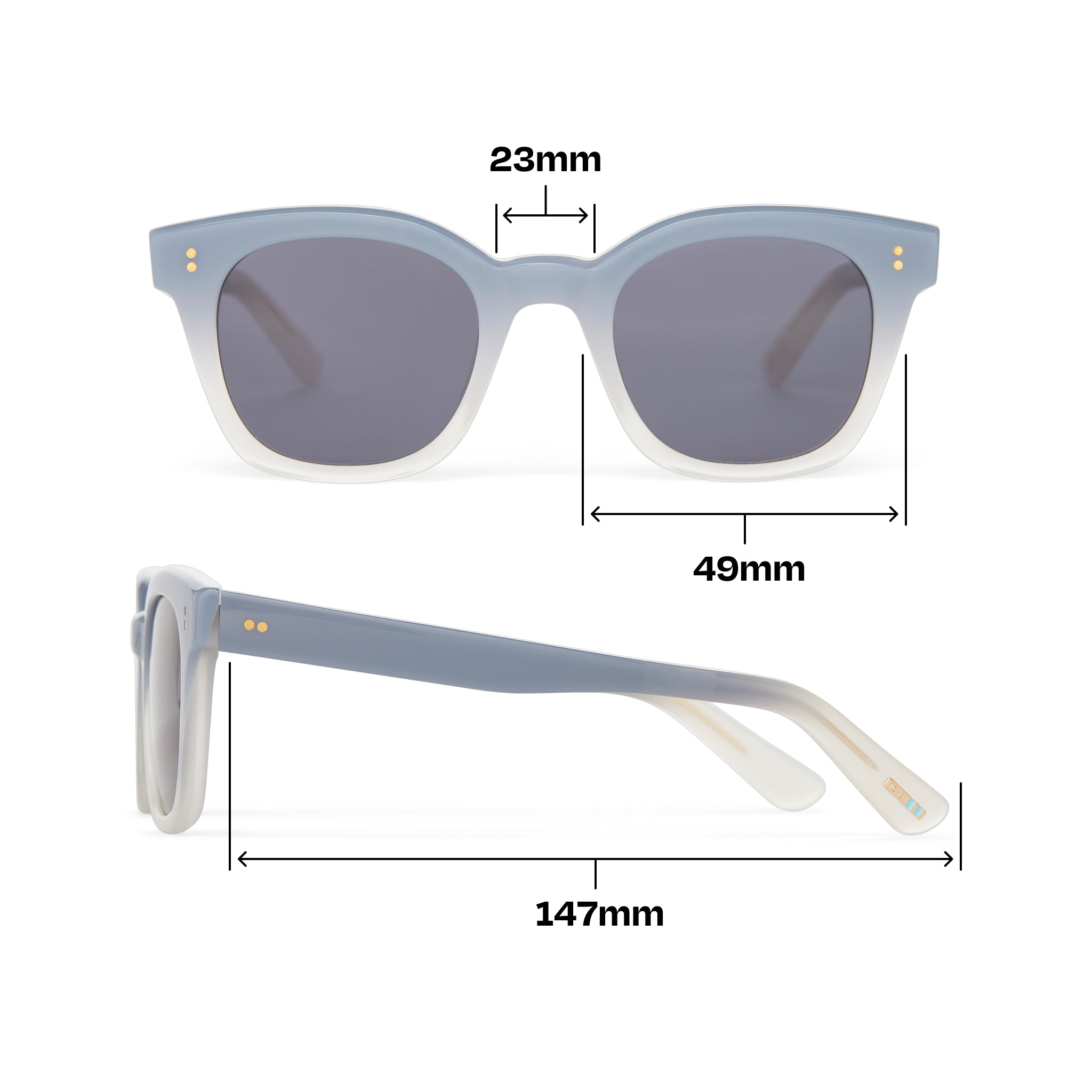 Rome Chalky Blue Fade Handcrafted Sunglasses - Image 4