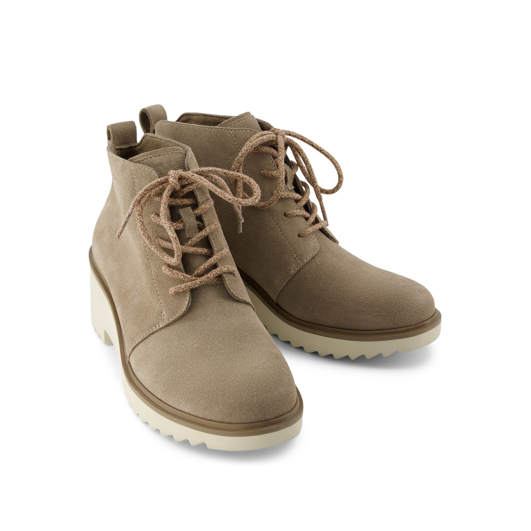 Maude Lace Up Dune Suede Wedge Boot - Image 3