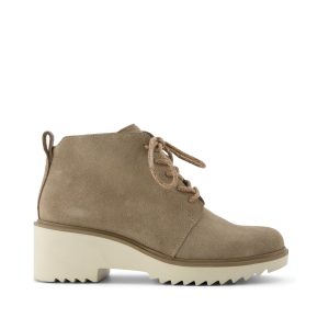 Maude Lace Up Dune Suede Wedge Boot