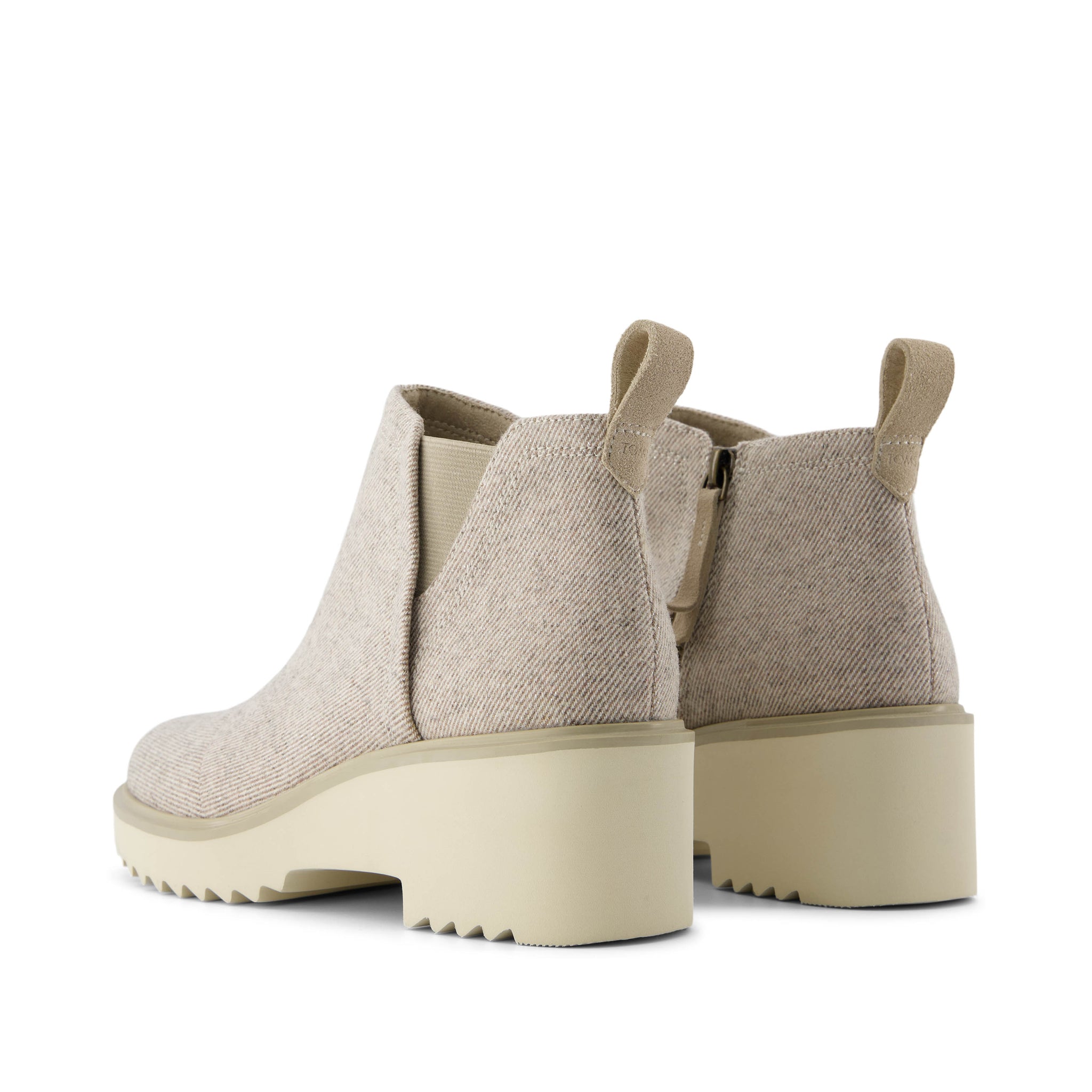 Maude Natural Shimmer Twill Wedge Boot - Image 5