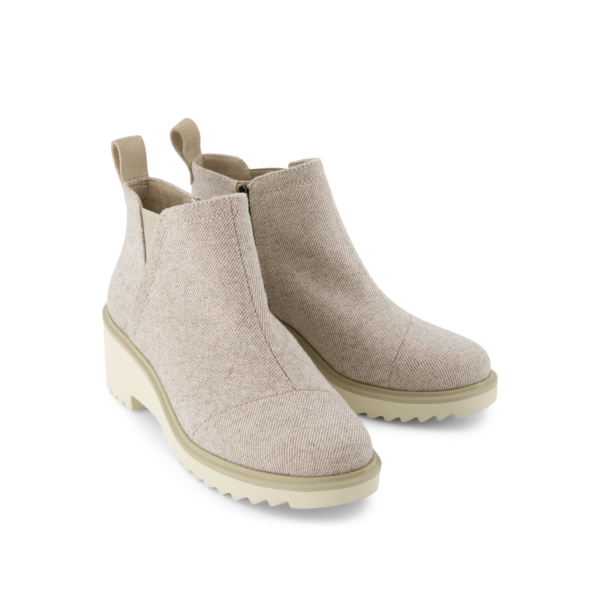 Maude Natural Shimmer Twill Wedge Boot - Image 4