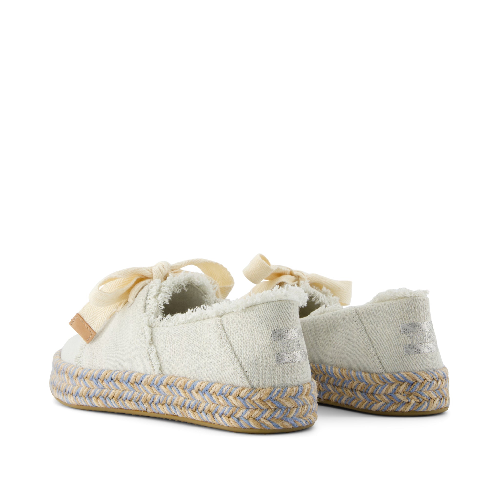 Carolina Lace-Up Espadrille White Onyx Textured Denim - Image 4