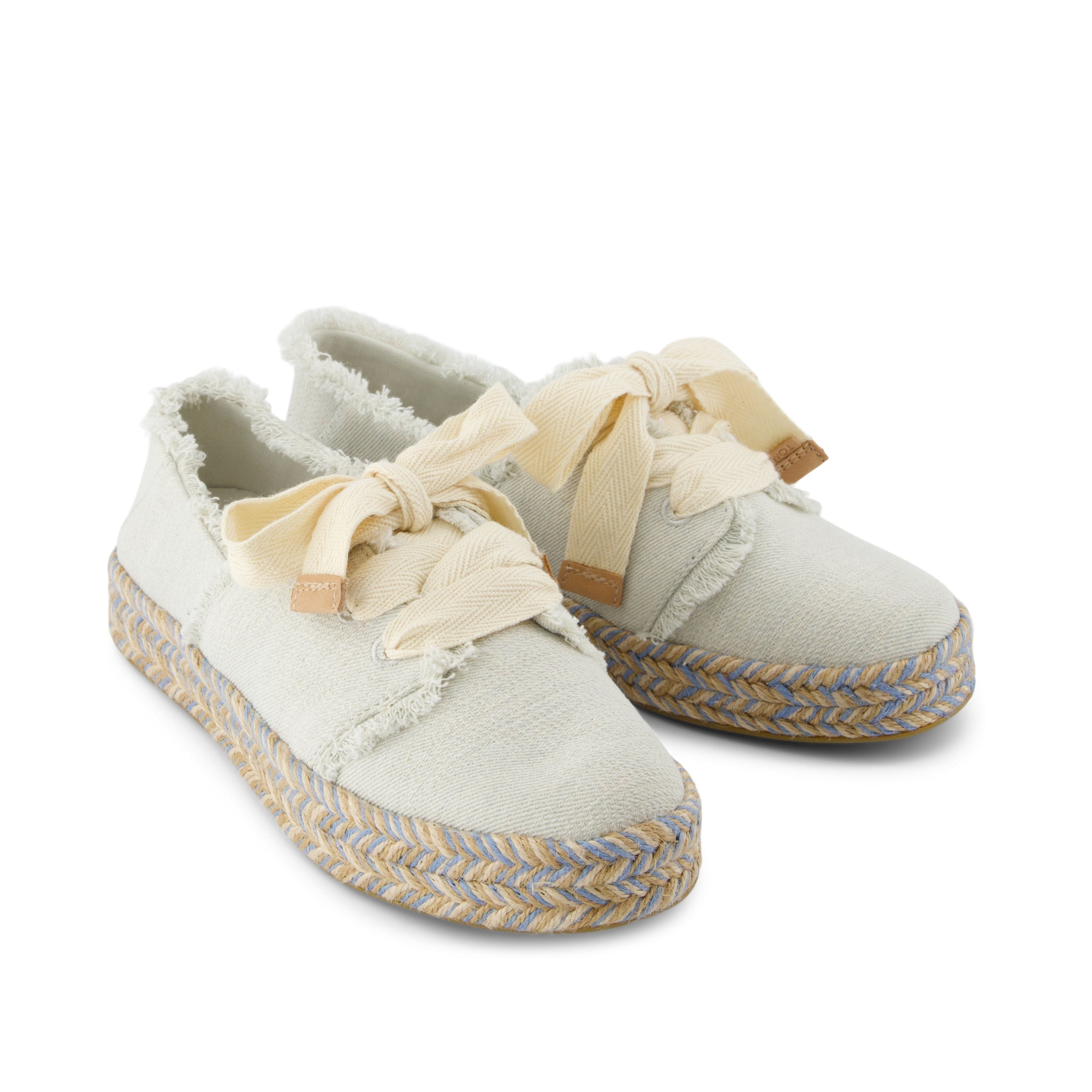 Carolina Lace-Up Espadrille White Onyx Textured Denim - Image 3