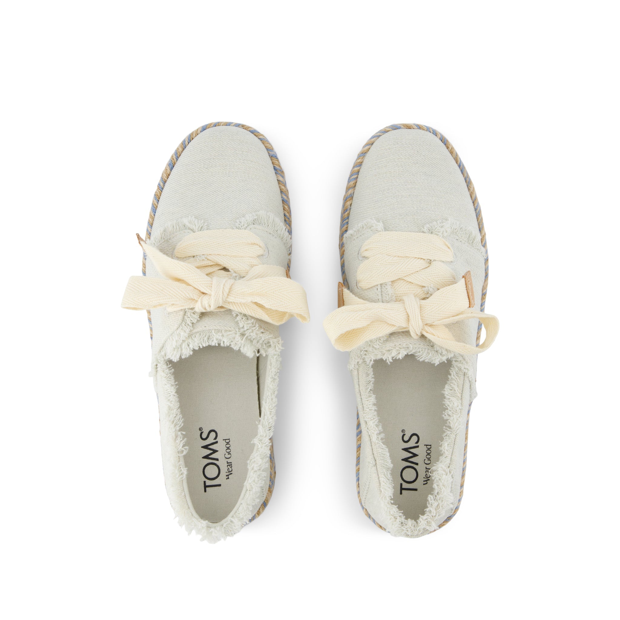 Carolina Lace-Up Espadrille White Onyx Textured Denim - Image 6