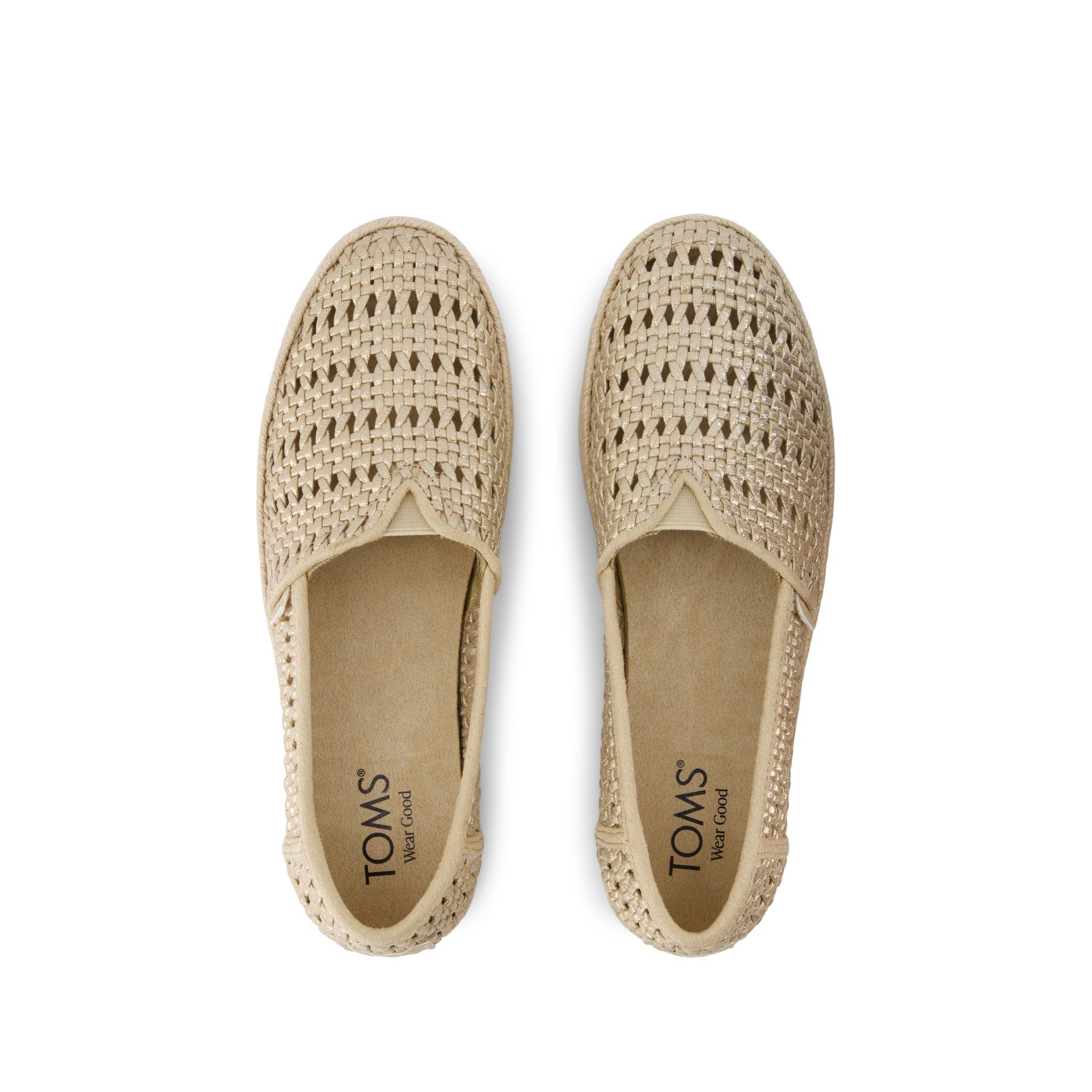 Valencia Platform Espadrille Champagne Metallic Basket Weave - Image 6