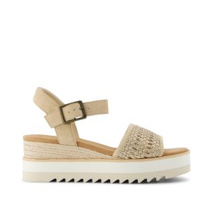 Diana Wedge Sandal Champagne Metallic Basket Weave
