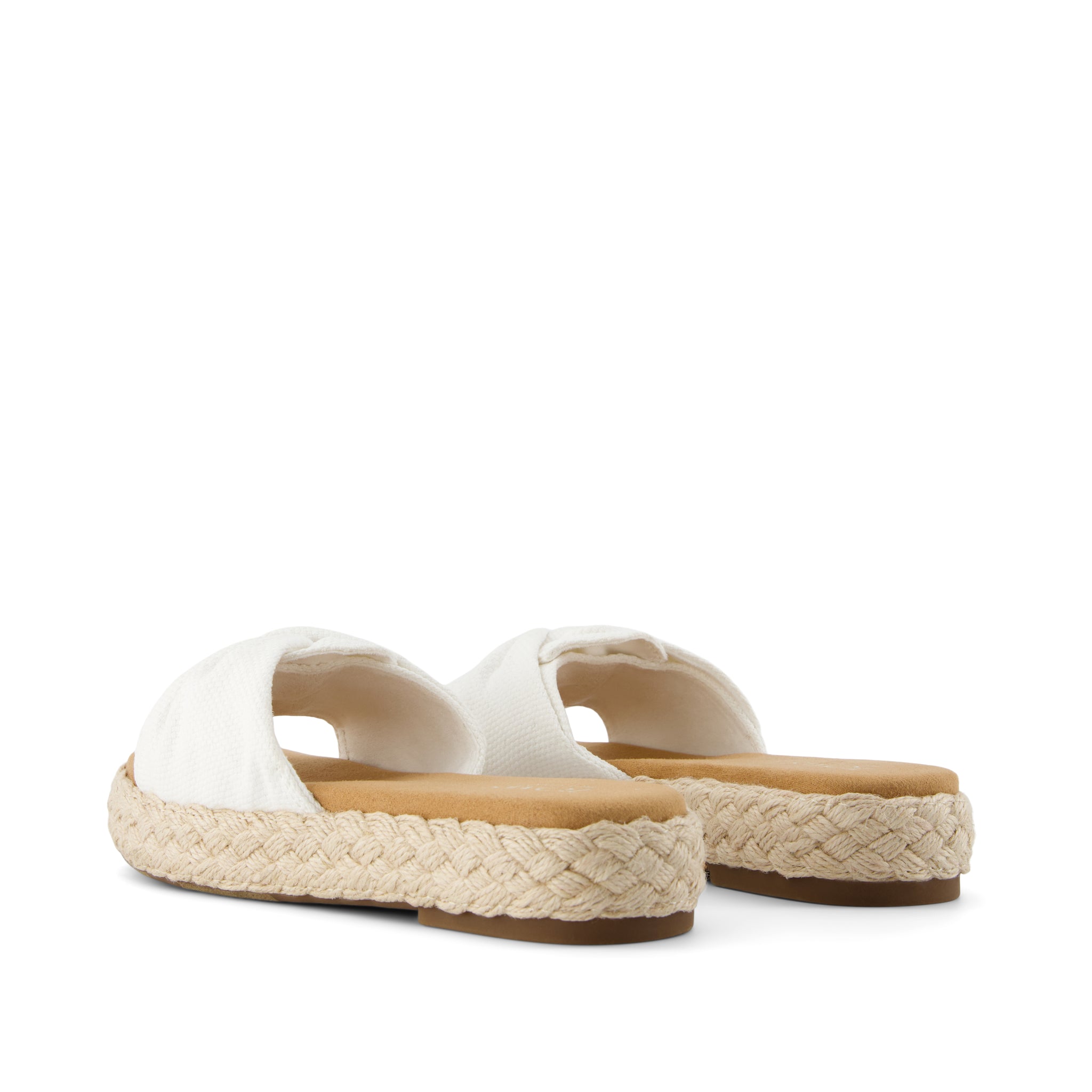 Abby Slide Flatform Espadrille Sandal White Beachside Woven - Image 5