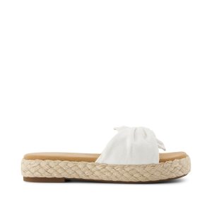 Abby Slide Flatform Espadrille Sandal White Beachside Woven