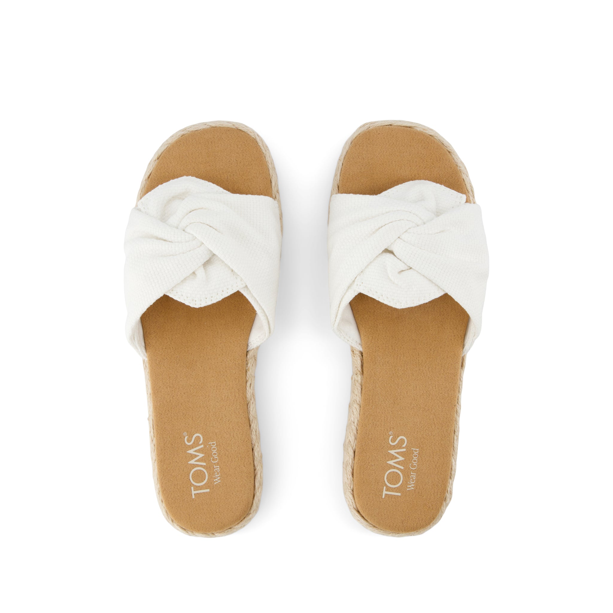 Abby Slide Flatform Espadrille Sandal White Beachside Woven - Image 7