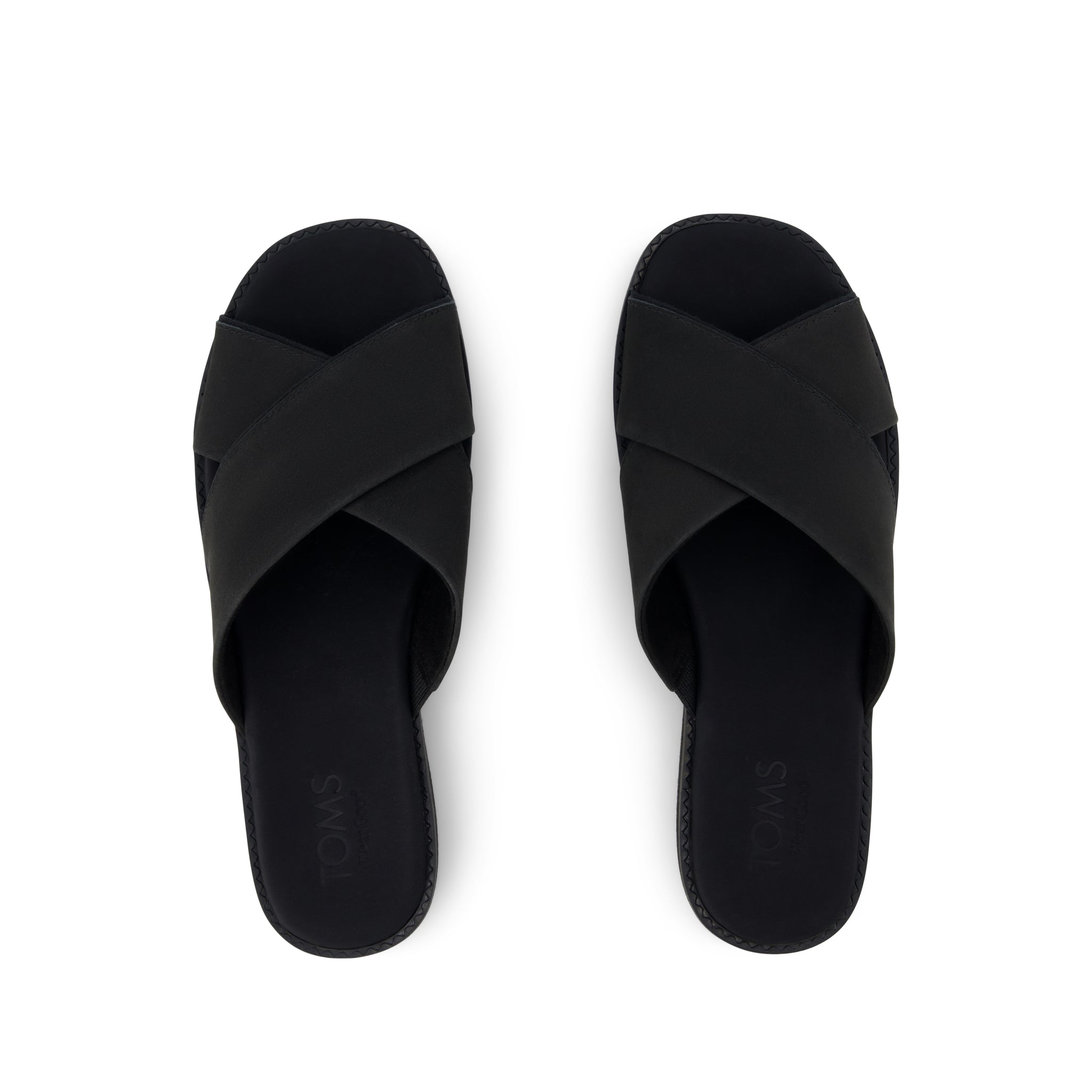 Mae Crossover Slide Sandal Black Leather - Image 5