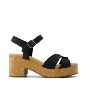 Isla Heeled Sandal Black Leather
