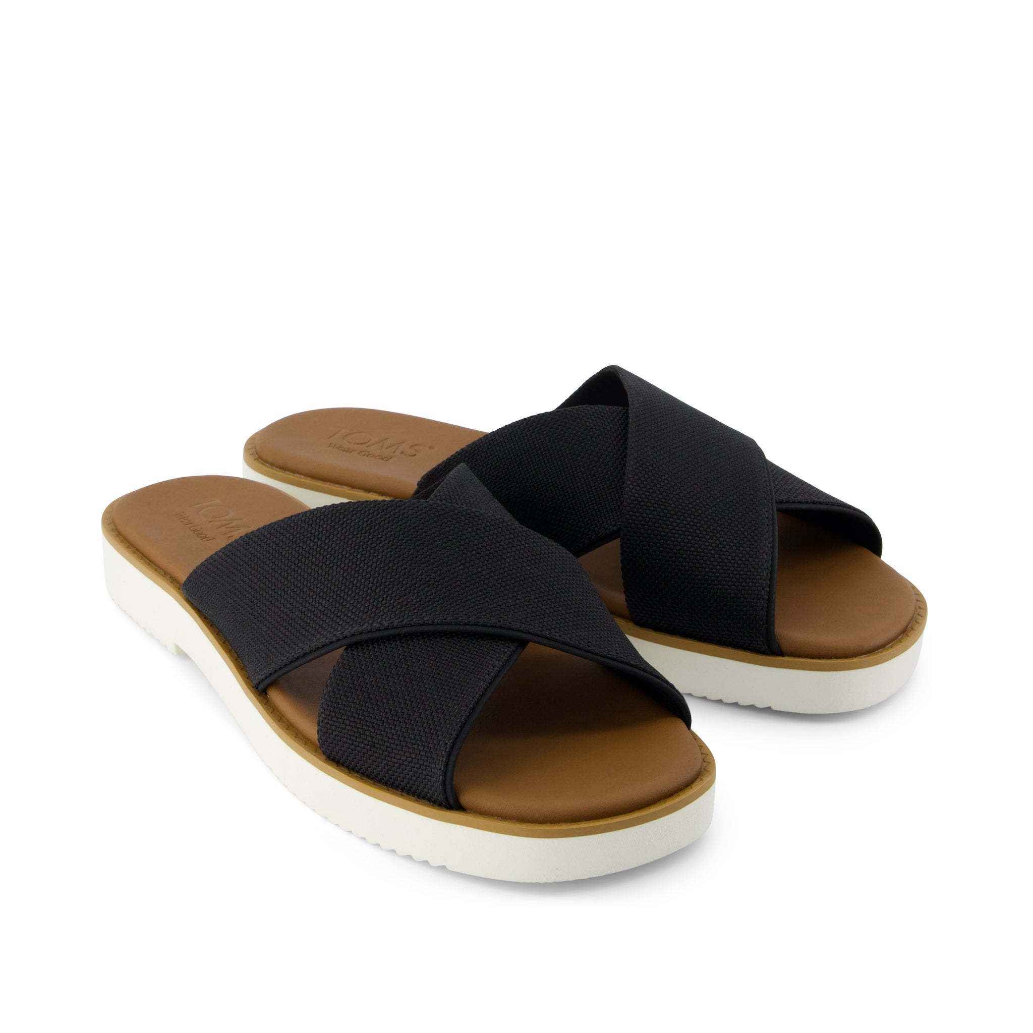 Mae Crossover Slide Sandal Black Heavy Canvas - Image 3