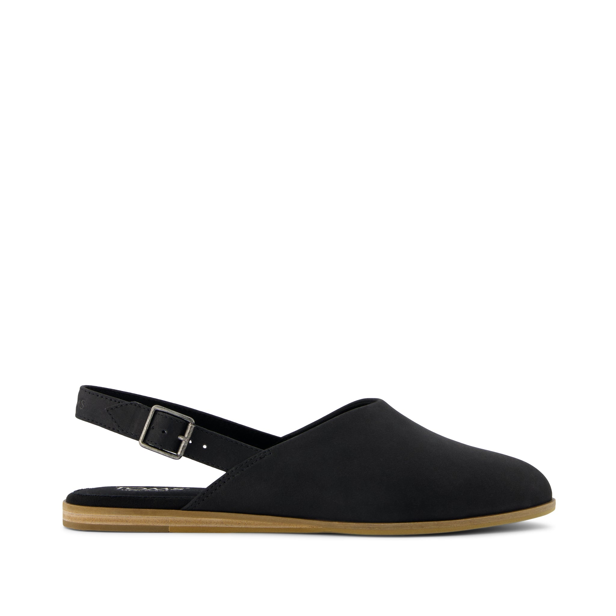Jade Slingback Flat Black Leather