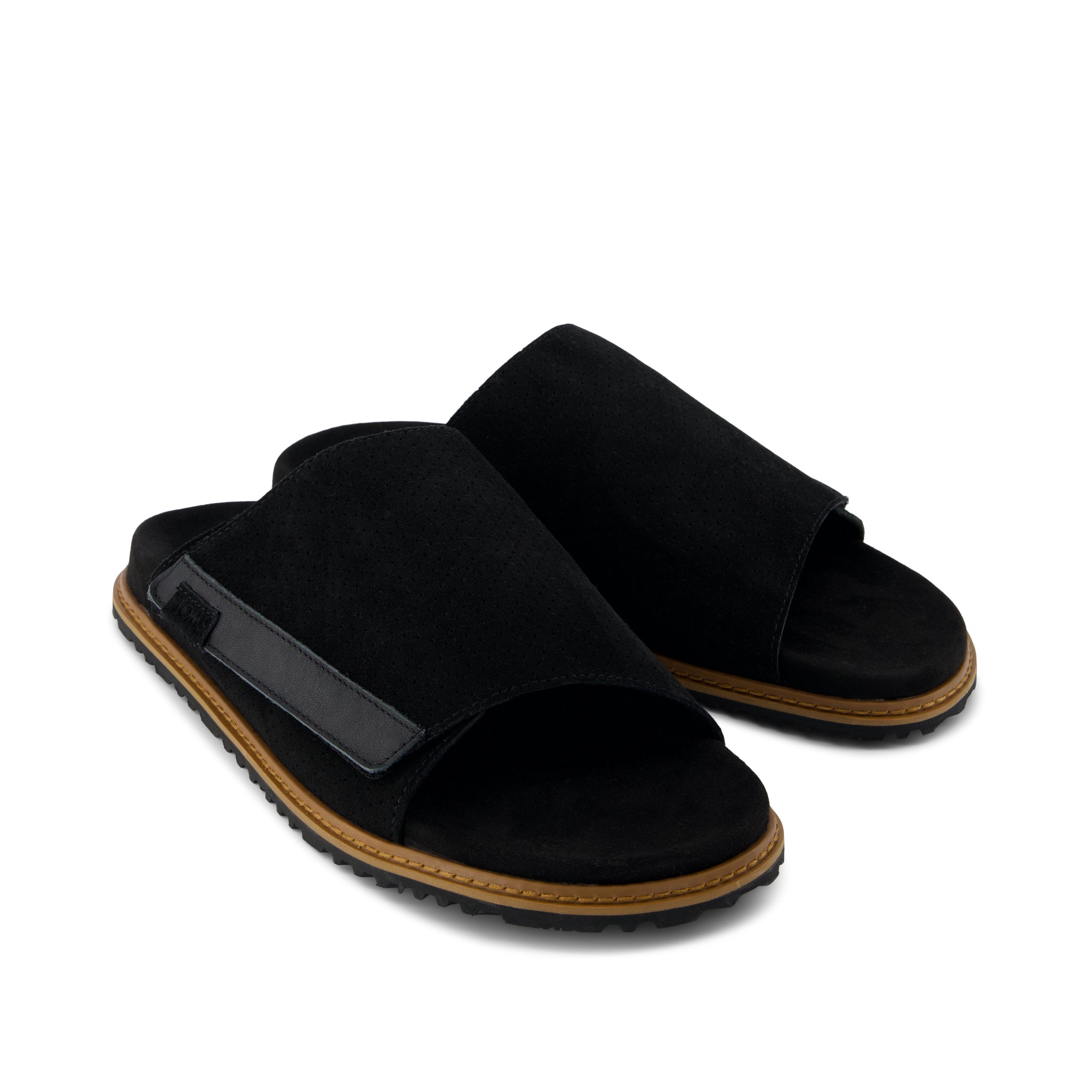 Danilo Slide Sandal Black Perforated Suede - Image 2