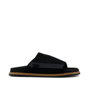 Danilo Slide Sandal Black Perforated Suede