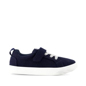 Cruz Lace-Up Navy Heritage Canvas Kids Sneaker