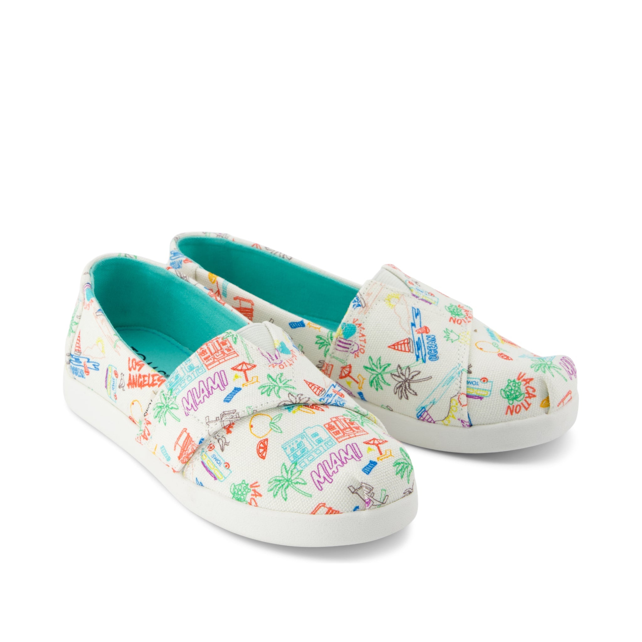 Alpargata Classic Kids Shoe Marshmallow White Sketchbook Print - Image 2