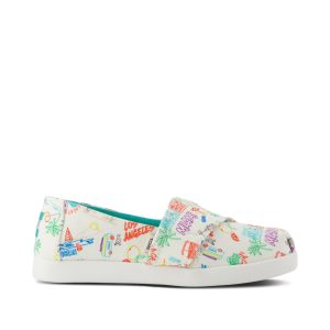 Alpargata Classic Kids Shoe Marshmallow White Sketchbook Print