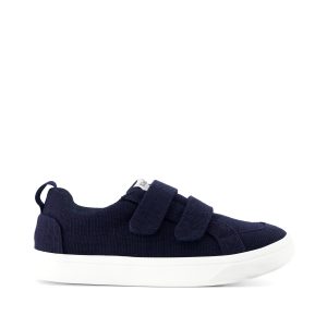 Cruz Double Strap Navy Heritage Canvas Kids Sneaker