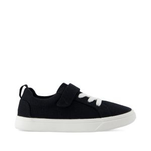 Cruz Lace-Up Black Heritage Canvas Kids Sneaker