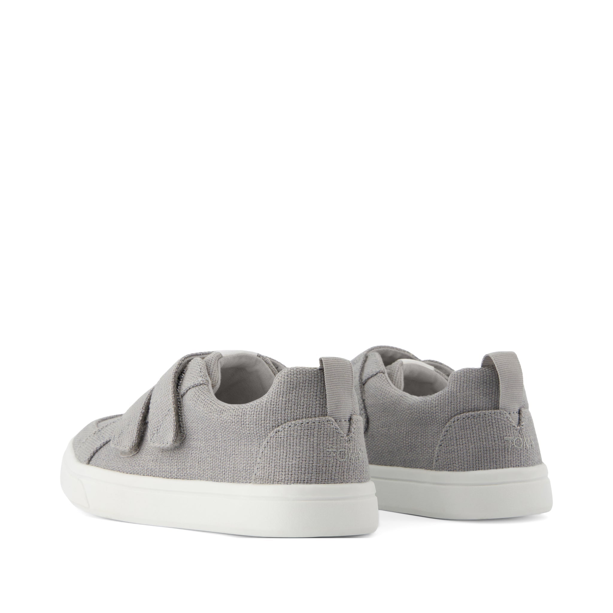Cruz Double Strap Drizzle Grey Heritage Canvas Kids Sneaker - Image 5