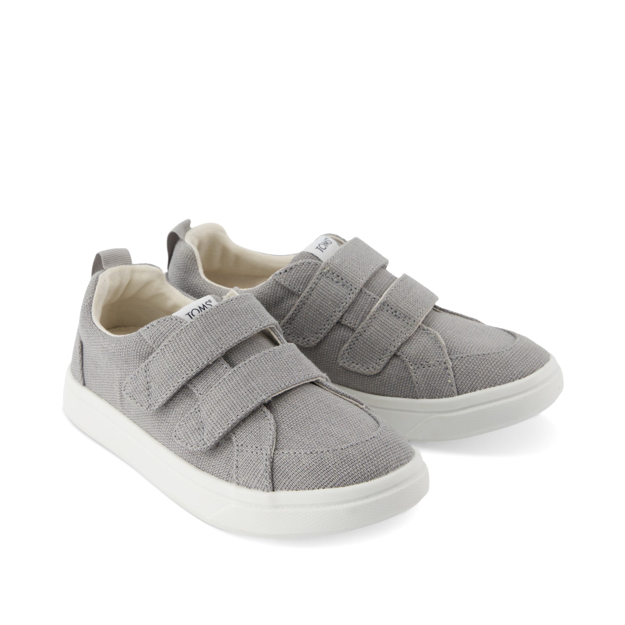 Cruz Double Strap Drizzle Grey Heritage Canvas Kids Sneaker - Image 4