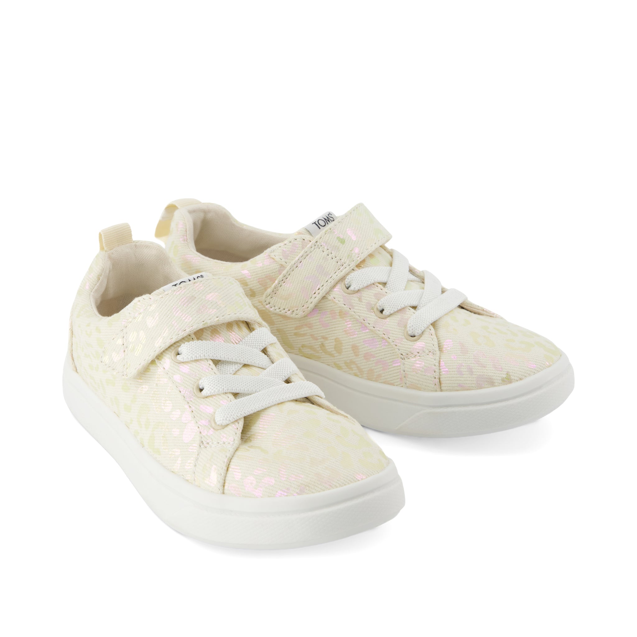 Cruz Lace-Up Natural Iridescent Leopard Kids Sneaker - Image 2