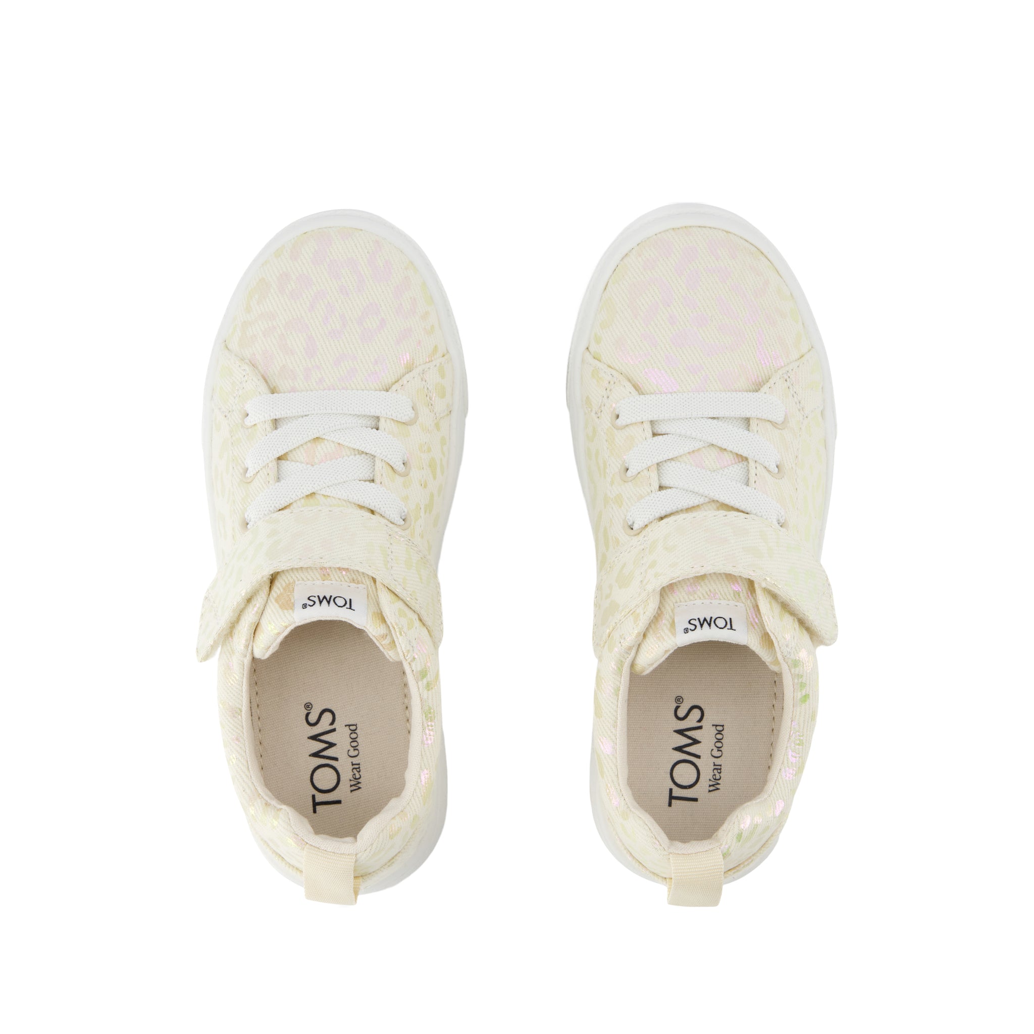 Cruz Lace-Up Natural Iridescent Leopard Kids Sneaker - Image 5