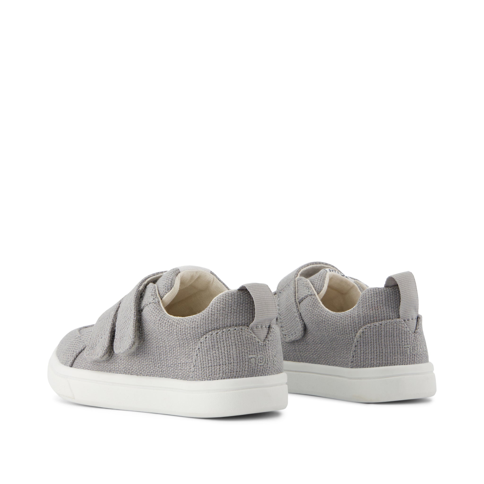 Cruz Double Strap Drizzle Grey Heritage Canvas Toddler Sneaker - Image 4