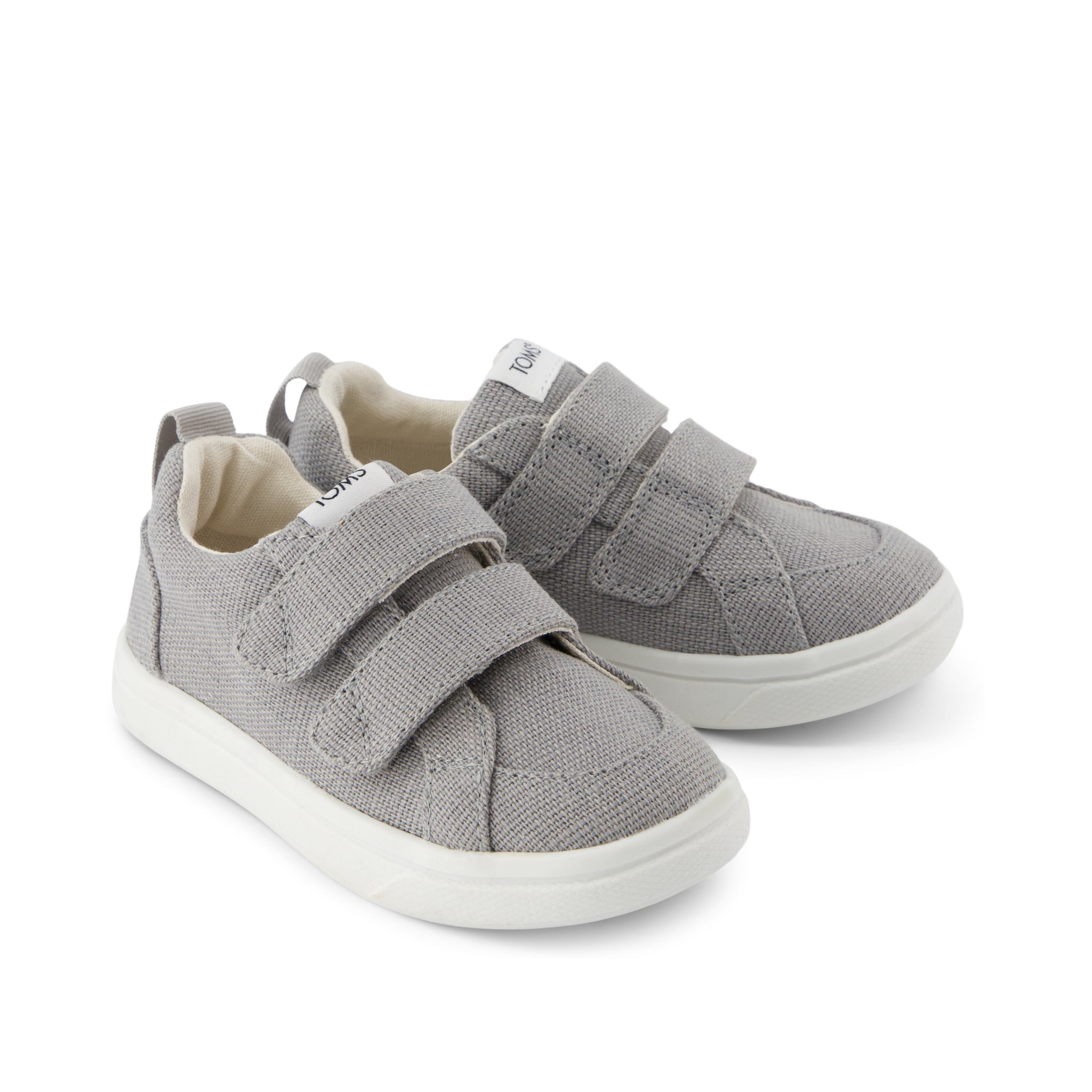 Cruz Double Strap Drizzle Grey Heritage Canvas Toddler Sneaker - Image 3