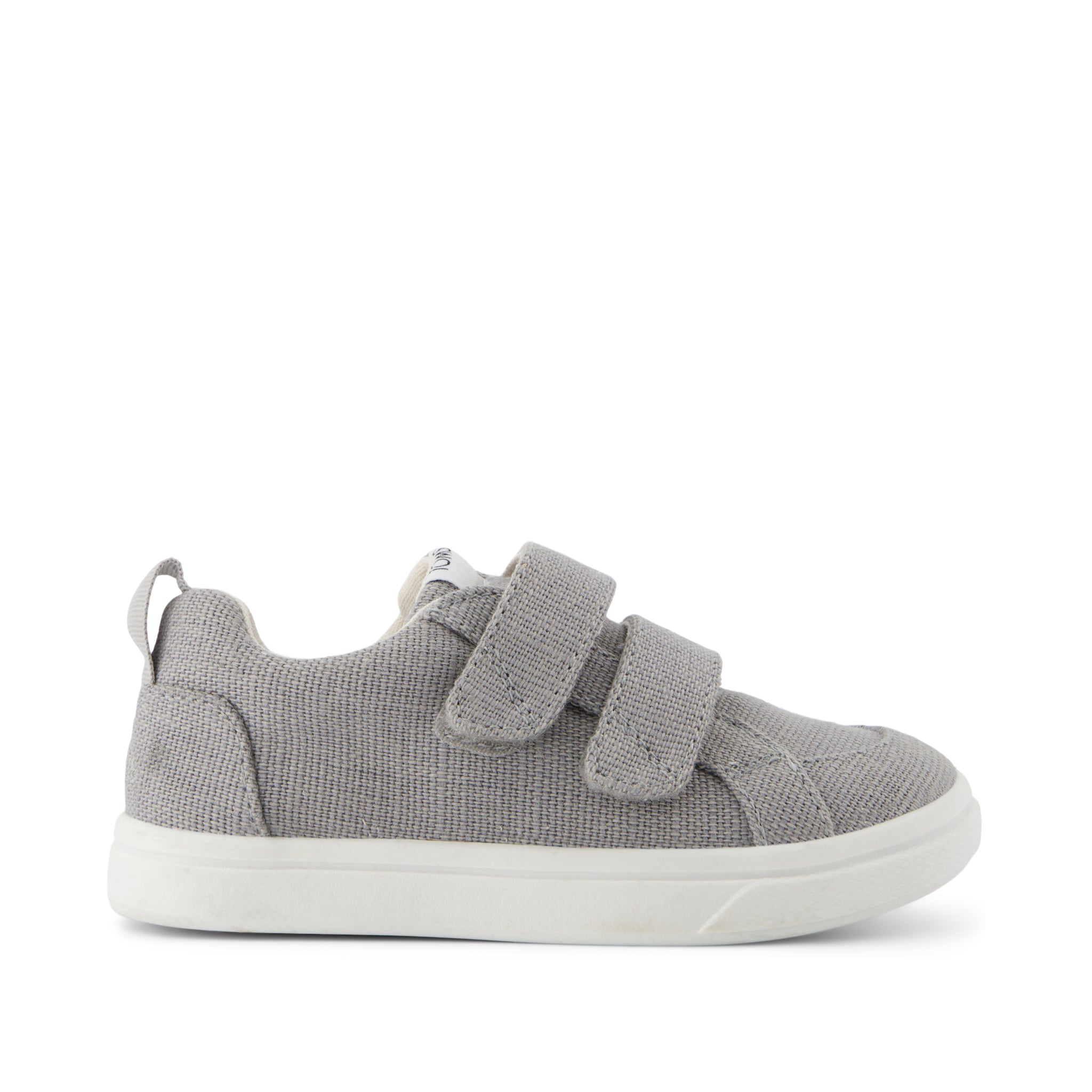 Cruz Double Strap Drizzle Grey Heritage Canvas Toddler Sneaker