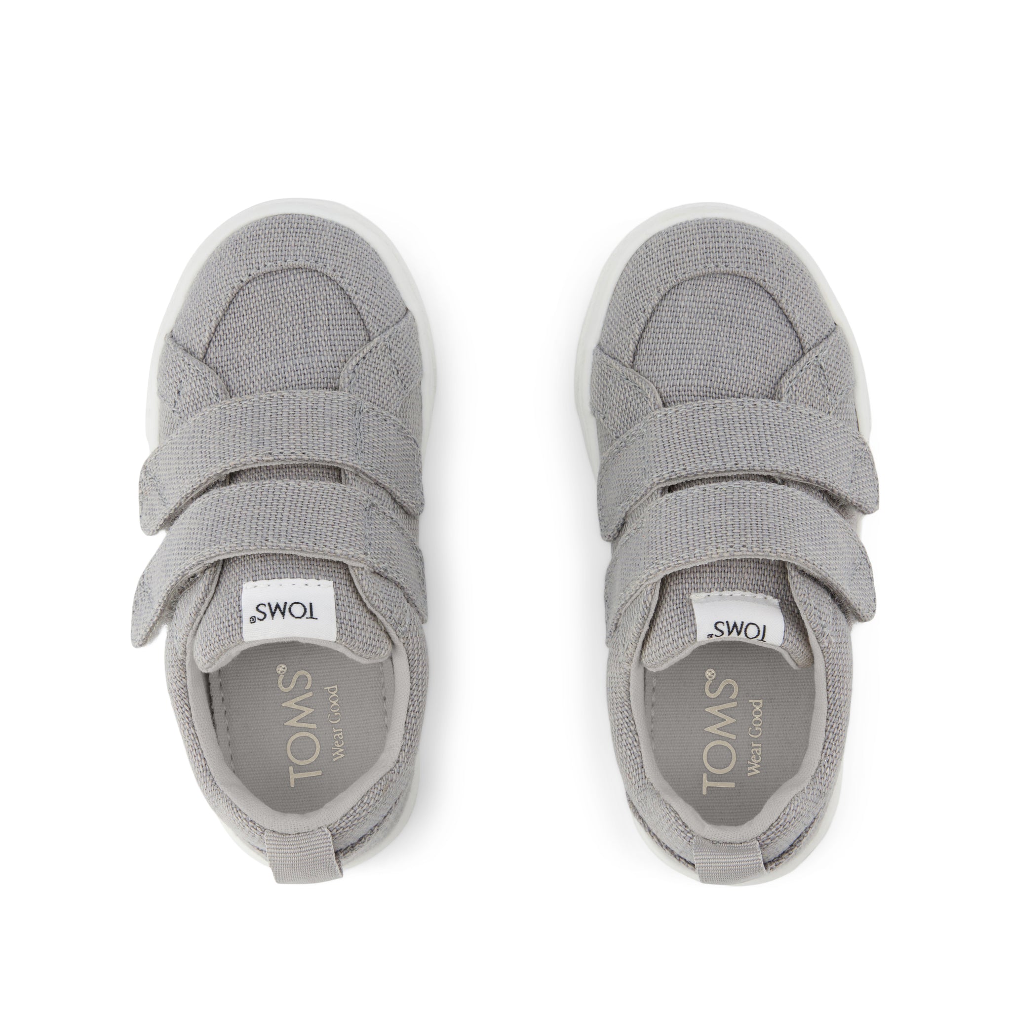 Cruz Double Strap Drizzle Grey Heritage Canvas Toddler Sneaker - Image 6