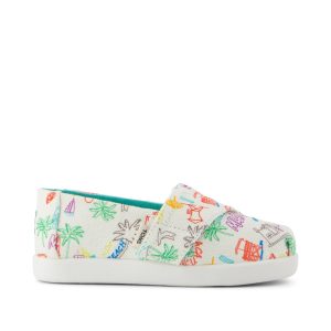 Alpargata Classic Toddler Shoe Marshmallow White Sketchbook Print